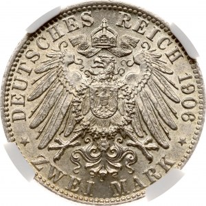 Germany Hamburg 2 Mark 1906 J NGC MS 62