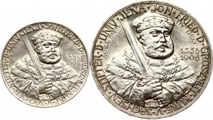 Germany Saxe-Weimar-Eisenach 2 i 5 Mark 1908 A Jena University Set Lot of 2 monety