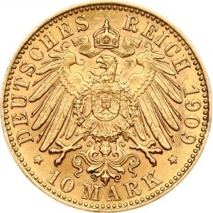 Allemagne Hambourg 10 Mark 1909 J