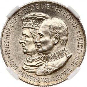 Germany Saxony 2 Mark 1909 E Leipzig University NGC MS 62