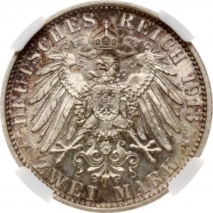 Germany Prussia 2 Mark 1913 A Reign NGC MS 66
