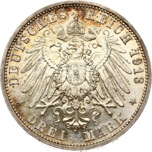 Germany Lippe-Detmold 3 Mark 1913 A