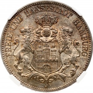 Germany Hamburg 5 Mark 1913 J NGC UNC DETAILS