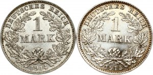 1 Mark 1914 J & 1915 E Lot of 2 coins