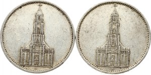 5 Reichsmark 1935 A Lot of 2 Coins