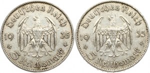 5 Reichsmark 1935 A Lot of 2 Coins