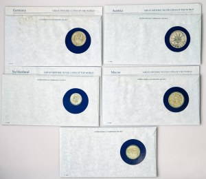 Nemecko Tretia ríša 5 ríšskych mariek 1936 G s mincami rôznych krajín