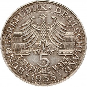 Germania Repubblica Federale 5 marchi 1955 G Markgraf von Baden
