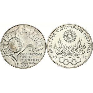 Germany Federal Republic 10 Mark 1972 D & 1972 F Olympic Games Lot of 2 coins