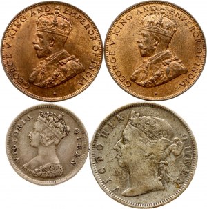 Hong Kong 1 Cent - 20 Cents 1885-1934 Lot de 4 pièces