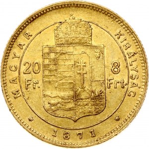 Maďarsko 20 franků / 8 forintů 1871 GYF