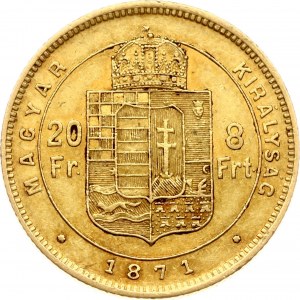 Ungarn 20 Francs / 8 Forint 1871 KB