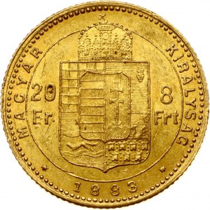Maďarsko 20 franků / 8 forintů 1883 KB