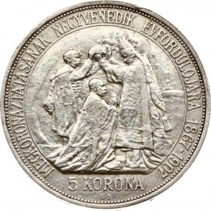 Maďarsko 5 Korona 1907 Korunovace