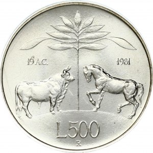 Italy 500 Lire 1981 R Death of Virgil