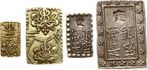 Japonsko 1 Shu - 2 Bu ND (1853-1869) Lot of 4 coins