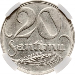 Lettonia 20 Santimu 1922NGC MS 62
