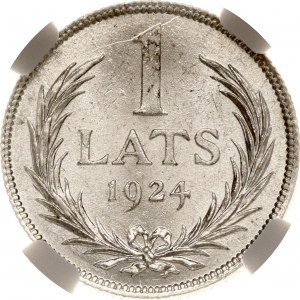 Latvia 1 Lats 1924 NGC MS 63