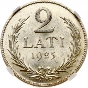 Lettland 2 Lati 1925 NGC MS 63