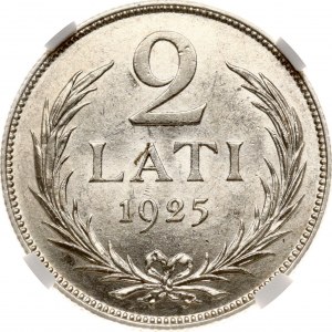 Latvia 2 Lati 1925 NGC MS 62