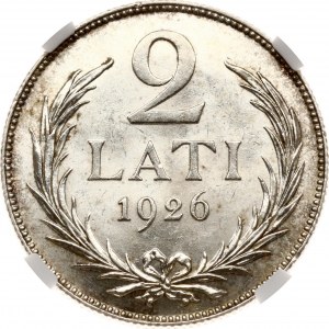 Latvia 2 Lati 1926 NGC MS 63