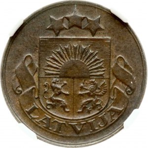 Łotwa 2 Santimi 1926 NGC MS 62 BN