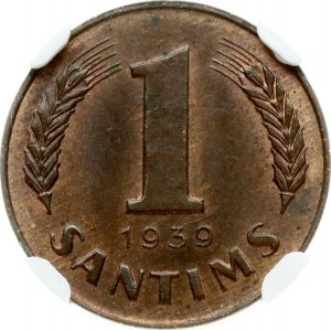 Latvia 1 Santims 1939 NGC MS 64 RB