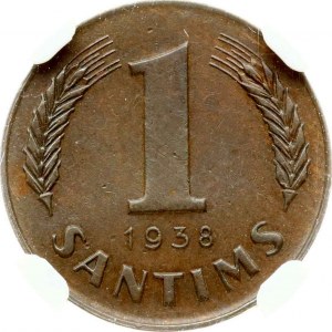 Latvia 1 Santims 1938 NGC MS 62 BN