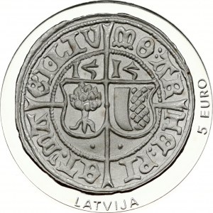 Lettonie 5 Euro 2015 Livonian Ferding 500 Years