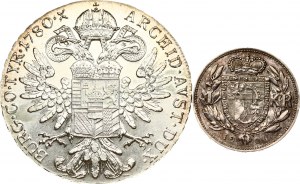 Liechtenstein 1 Krone 1904 & Austria Restrike Taler 1780 SF Lot of 2 coins