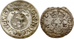 Litauen Szelag 1616 Vilnius & Schwedisch Livland Poltorak 1622 Riga Lot von 2 Münzen