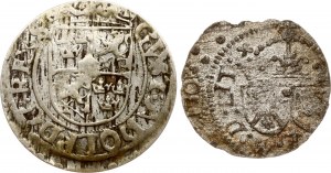 Litewski Szeląg 1616 Wilno i Szwedzki Poltorak 1622 Ryga Lot 2 monet