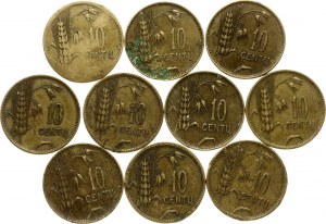 Lithuania 10 Centu 1925 Lot of 10 Coins