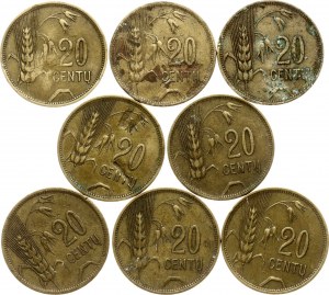 Lithuania 20 Centu 1925 Lot of 8 Coins
