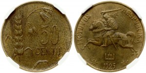 Lituanie 50 Centu 1925 NGC MS 62
