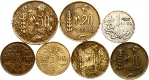 Lithuania 5 Centai - 1 Litas 1925 Lot of 7 coins