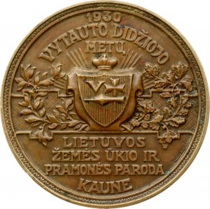 Medaila z Litovskej poľnohospodárskej a priemyselnej výstavy v Kaunase 1930