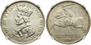 Lithuania 10 Litų 1936 Vytautas NGC MS 62