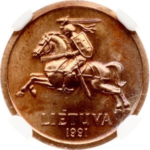 Lithuania 10 Centu 1991 NGC MS 64 RB