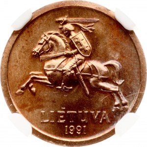Lithuania 10 Centu 1991 NGC MS 64 RB