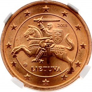 Lituania 2 Euro Cent 2015 NGC MS 66 RD