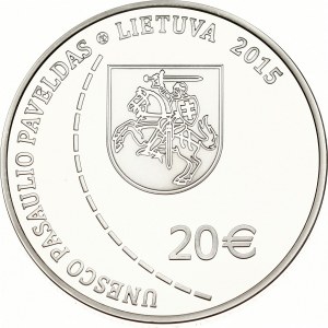 Lithuania 20 Euro 2015 Struve Geodetic Arc