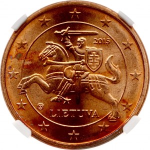 Lithuania 5 Euro Cent 2015 NGC MS 66 RB TOP POP