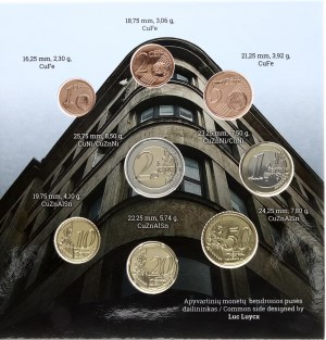 Litva 1 eurocent - Sada 2 euro 2022 litevských mincí v bankovním balení