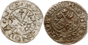 Livonia Riga Schilling 1563 & 1578 Lot of 2 coins