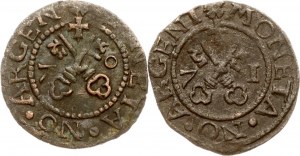 Livonia Riga Schilling 1570 & 1571 Lot of 2 coins