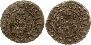 Livland Riga Schilling 1570 & 1571 Lot von 2 Münzen