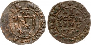 Livonia Schilling 1572 i Schilling 1576 Zestaw 2 monet