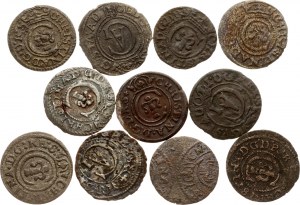 Szwedzka Liwonia Szeląg 1631-1658 Ryga Partia 11 monet