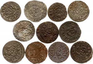 Szwedzka Liwonia Szeląg 1631-1658 Ryga Partia 11 monet